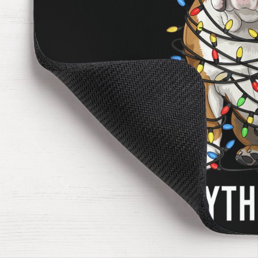 English Bulldog Christmas I'm Fine Everything Is F Muismat (Hoek)