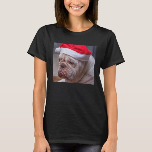 English Bulldog Christmas Light Christmas Ugly Swe T-shirt (Voorkant)