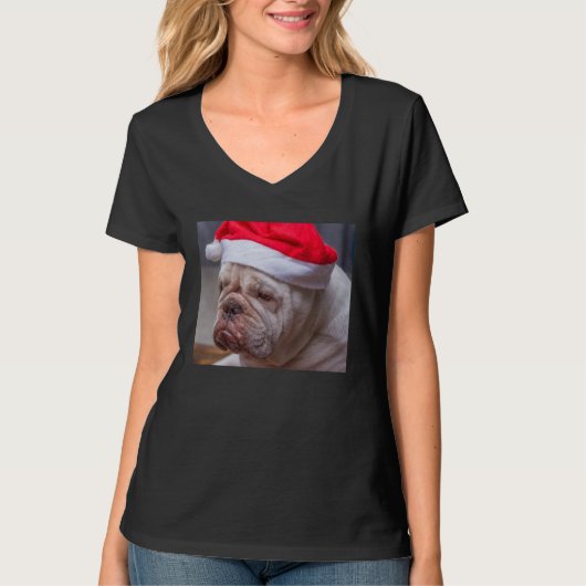 English Bulldog Christmas Light Christmas Ugly Swe T-shirt (Voorkant)