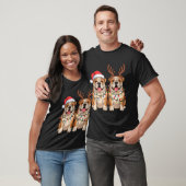 English Bulldog Christmas Santa Hat Reindeer Light T-shirt (Unisex)