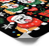 English Bulldog Christmas Tree Dog Lover Women Men Poster (Hoek)