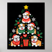 English Bulldog Christmas Tree Dog Lover Women Men Poster (Voorkant)