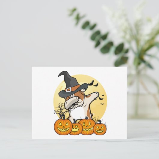 English Bulldog Dabbing Halloween Briefkaart (Staand voorkant)