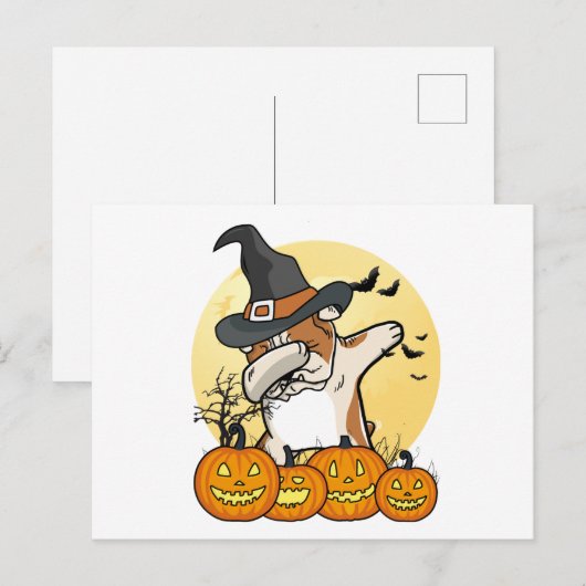 English Bulldog Dabbing Halloween Briefkaart (Voorkant / Achterkant)