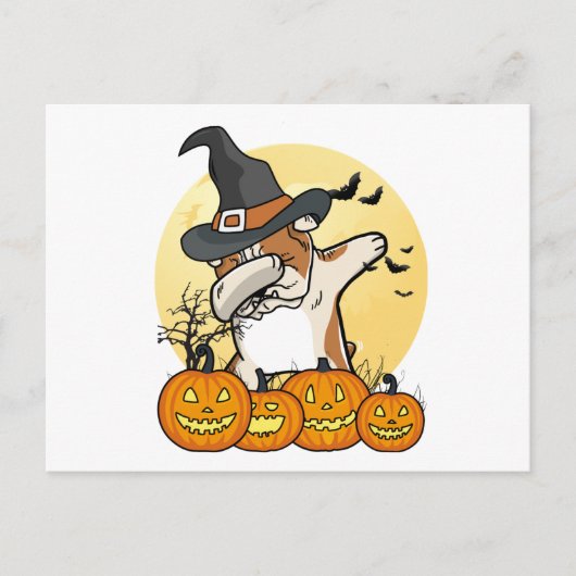 English Bulldog Dabbing Halloween Briefkaart (Voorkant)