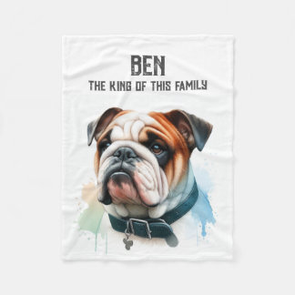 English Bulldog - DE KONING VAN DEZE FAMILIE Fleece Deken