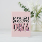English Bulldog DIVA Briefkaart (Staand voorkant)