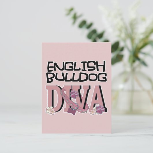 English Bulldog DIVA Briefkaart (Staand voorkant)