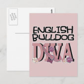English Bulldog DIVA Briefkaart (Voorkant / Achterkant)