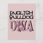 English Bulldog DIVA Briefkaart (Voorkant)