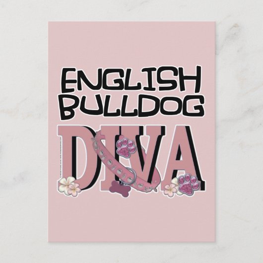 English Bulldog DIVA Briefkaart (Voorkant)