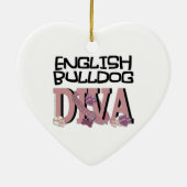 English Bulldog DIVA Keramisch Ornament (Achterkant)