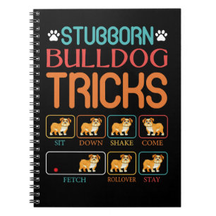 English Bulldog Dog Funny Dog Stubborn Bulldog Tri Notitieboek