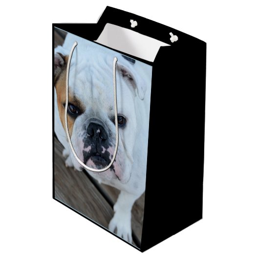 English Bulldog Dog gift Medium Cadeauzakje (Achterkant Gekanteld)