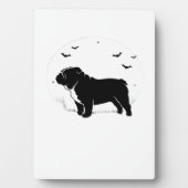 English Bulldog Dog � Halloween Moon Silhouette Ov Fotoplaat (voorkant)