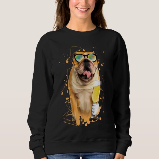 English Bulldog  Dog Illustration Owner Trui (Voorkant)
