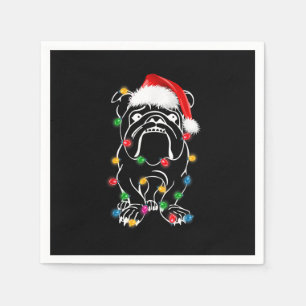 English Bulldog Dog licht kerstmis overeenkomende  Servet