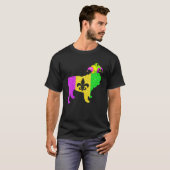 English Bulldog Dog Lover Mardi Gras Carnival Part T-shirt (Voorkant volledig)