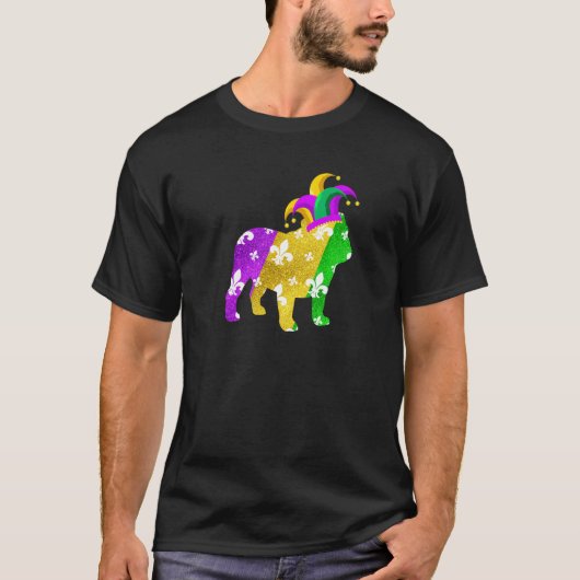 English Bulldog Dog Mardi Gras Carnivals Funny Pup T-shirt (Voorkant)