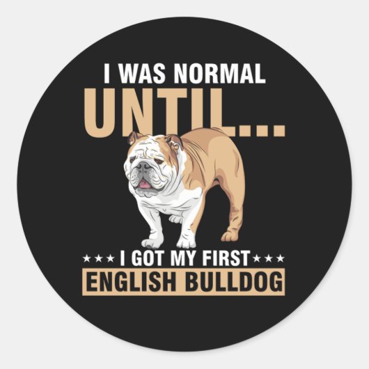 English Bulldog Dog Owner Hondenras Hondenliefhebb Ronde Sticker (Voorkant)