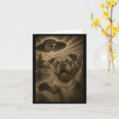 English Bulldog Dog Selfie 67 Meme Six Seven Funny Kaart (Gele Bloem)