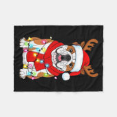 English Bulldog Dog Tree Christmas Lights Xmas Paj Fleece Deken (Voorkant (Horizontaal))