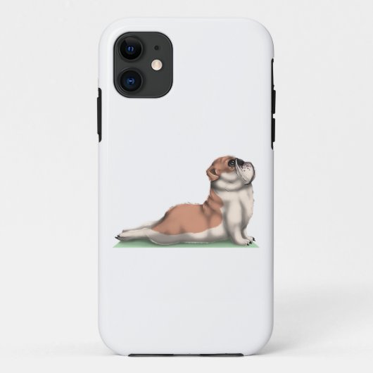 English Bulldog Dog Yoga Case-Mate iPhone Case (Achterkant)