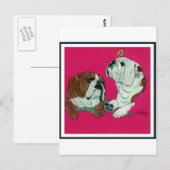 English Bulldog Duo Briefkaart (Voorkant / Achterkant)