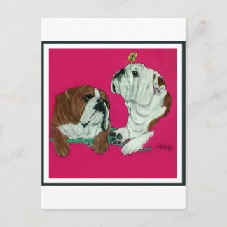 English Bulldog Duo Briefkaart