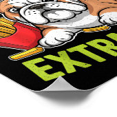 English Bulldog Exercise, Extra Fries Funny  Poster (Hoek)