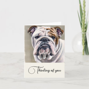 English Bulldog Gepersonaliseerd denken over jou Notitiekaartje