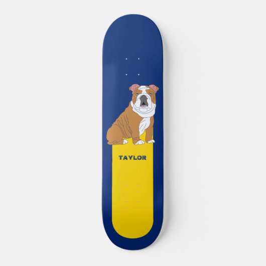 English Bulldog Graphic Personalized Persoonlijk Skateboard (Voorkant)