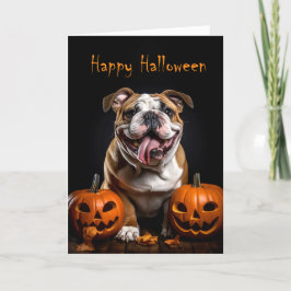 English Bulldog Halloween Kaart