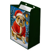 English Bulldog Holiday  Medium Cadeauzakje (Achterkant Gekanteld)