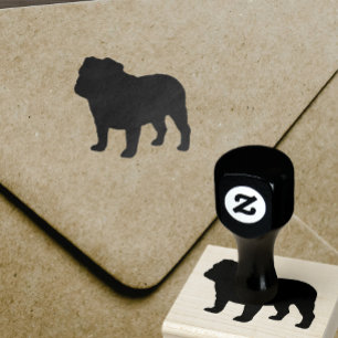English Bulldog Hondenras Silhouette Rubberstempel