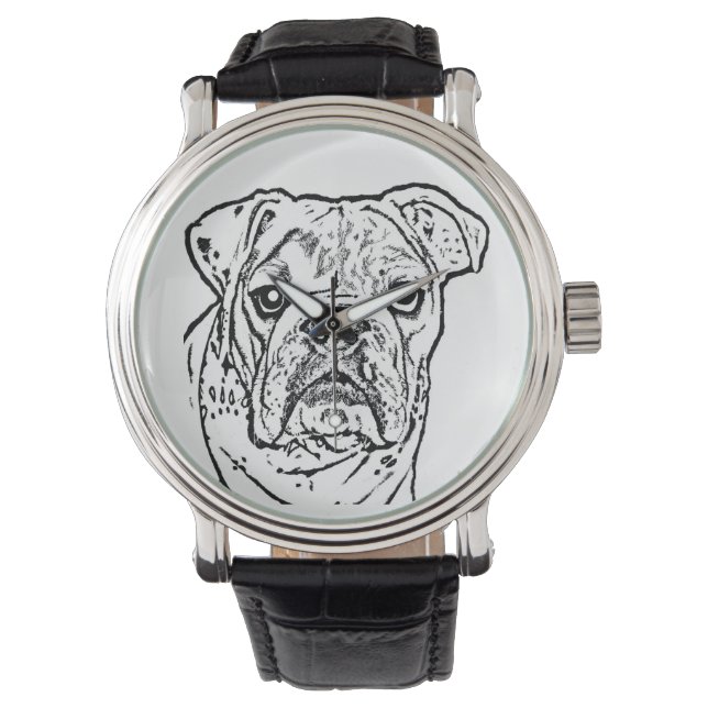 English Bulldog horloge (Voorkant)