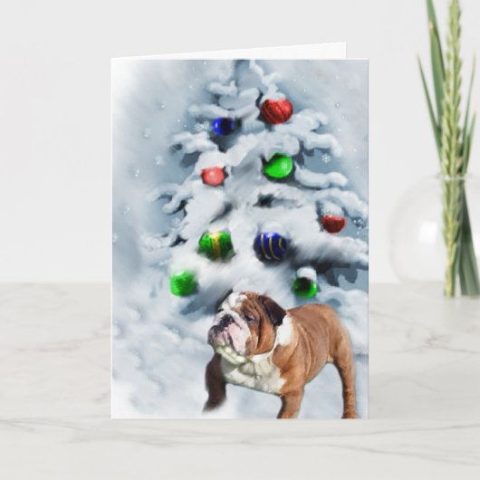English Bulldog kerstcadeaus Feestdagen Kaart (Voorkant)