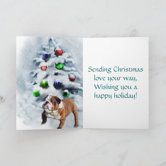 English Bulldog kerstcadeaus Feestdagen Kaart (Binnen)