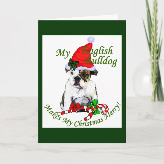 English Bulldog kerstcadeaus Feestdagen Kaart (Voorkant)