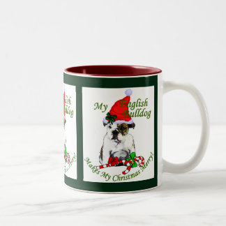 English Bulldog kerstcadeaus Tweekleurige Koffiemok
