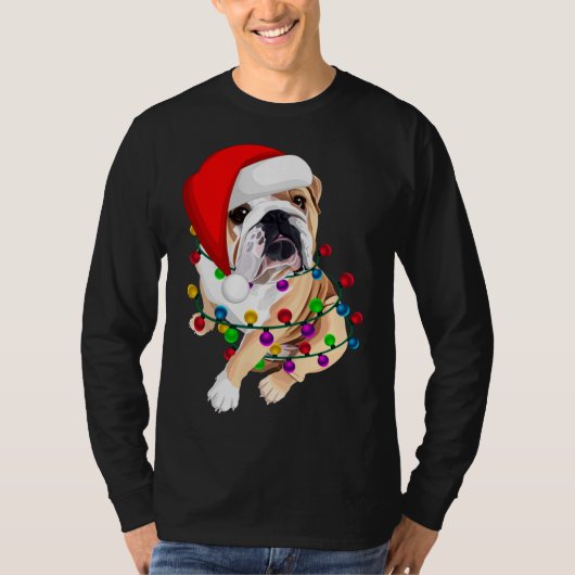 English Bulldog kerstdogmas kerstkerstkerstkerstke T-shirt (Voorkant)