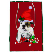 English Bulldog kerstfeest Medium Cadeauzakje (Voorkant)