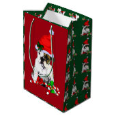English Bulldog kerstfeest Medium Cadeauzakje (Achterkant Gekanteld)