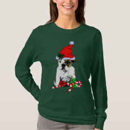 English Bulldog Kerstfeest Merry T-shirt
