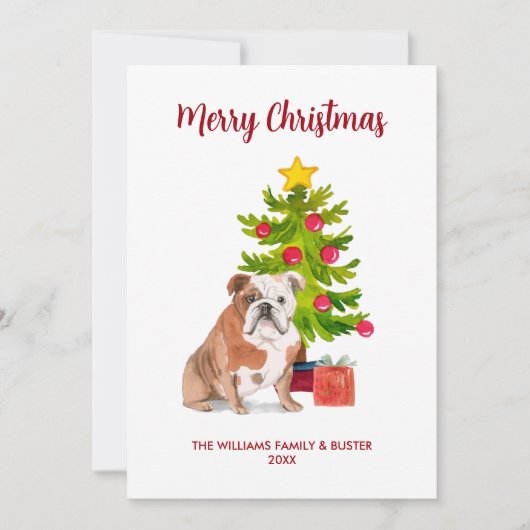 English Bulldog kerstKaart (Voorkant)