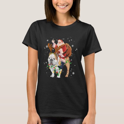 English Bulldog kerstkerstkerstkerstkerstkerstman  T-shirt (Voorkant)
