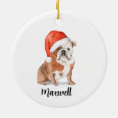 English Bulldog kerstversiering Keramisch Ornament (Achterkant)