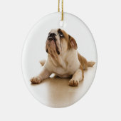 English Bulldog kerstversiering Keramisch Ornament (Rechts)