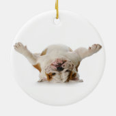 English Bulldog kerstversiering Keramisch Ornament (Achterkant)
