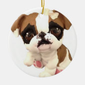 English Bulldog kerstversiering Keramisch Ornament (Voorkant)
